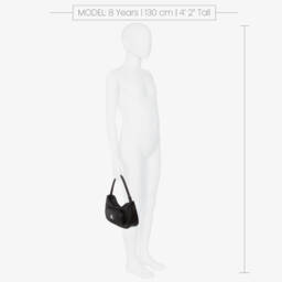 Calvin Klein-Girls Black Faux Leather Handbag (23cm) | Childrensalon