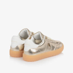 Calvin Klein-Girls Metallic Gold Faux Leather Trainers | Childrensalon