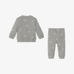 Calvin Klein-Grey Marl Cotton Baby Tracksuit | Childrensalon