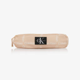 Pale Pink Canvas CK Logo Pencil Case (23cm)