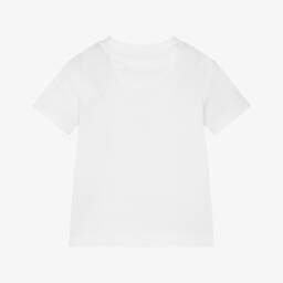 Calvin Klein-White Cotton Jersey Monogram Logo T-Shirt | Childrensalon