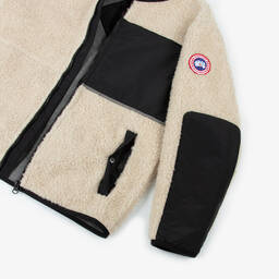 Canada Goose-جاكيت بسحاب صوف فليس لون بيج فاتح | Childrensalon