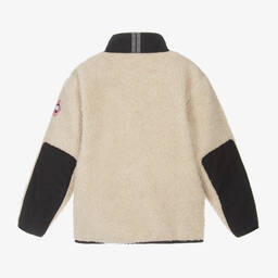 Canada Goose-جاكيت بسحاب صوف فليس لون بيج فاتح | Childrensalon