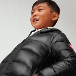 Canada Goose-جاكيت بافر مبطن بريش لون أسود | Childrensalon