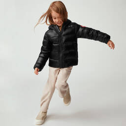 Canada Goose-جاكيت بافر مبطن بريش لون أسود | Childrensalon