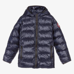 Canada Goose-جاكيت بافر بهودي مبطن بريش لون كحلي | Childrensalon