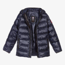 Canada Goose-جاكيت بافر بهودي مبطن بريش لون كحلي | Childrensalon