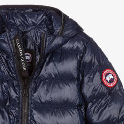 Canada Goose-جاكيت بافر بهودي مبطن بريش لون كحلي | Childrensalon