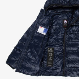 Canada Goose-جاكيت بافر بهودي مبطن بريش لون كحلي | Childrensalon
