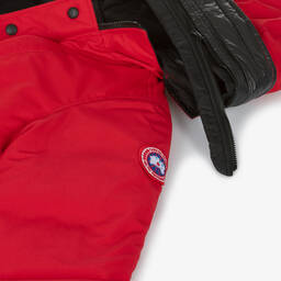 Canada Goose-جاكيت لوغان مبطن بريش لون أحمر | Childrensalon