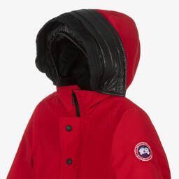 Canada Goose-جاكيت لوغان مبطن بريش لون أحمر | Childrensalon