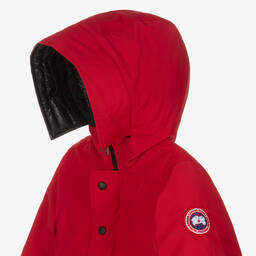 Canada Goose-جاكيت لوغان مبطن بريش لون أحمر | Childrensalon