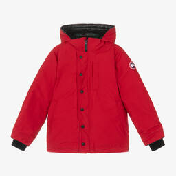 Canada Goose-جاكيت لوغان مبطن بريش لون أحمر | Childrensalon