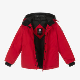 Canada Goose-جاكيت لوغان مبطن بريش لون أحمر | Childrensalon