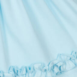 Caramelo Kids-Baby Girls Blue Cotton Ruffle Dress | Childrensalon