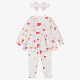 Caramelo Kids-طقم ليقنز قطن لون عاجي للبنات | Childrensalon