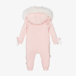 Caramelo Kids-أفرول للخروج قطن محبوك لون زهري للمولودات | Childrensalon