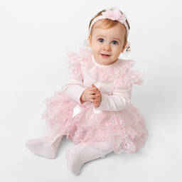 Caramelo Kids-أفرول بيبي غرو قطن وتول لون زهري | Childrensalon