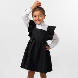 Caramelo Kids-فستان بينافور بكشكش لون أسود | Childrensalon