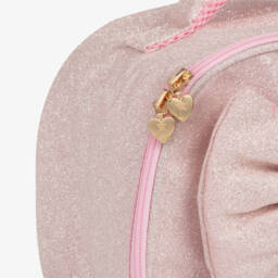 Caramelo Kids-Girls Glittery Pink  Bow Lunch Bag (25cm) | Childrensalon