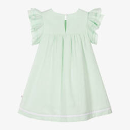 Caramelo Kids-Girls Green Linen & Cotton Dress | Childrensalon