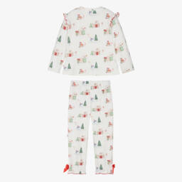 Caramelo Kids-Girls Ivory Velour Christmas Pyjamas | Childrensalon