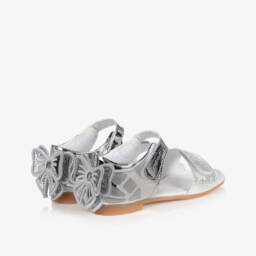 Caramelo Kids-Girls Silver Bow Sandals | Childrensalon