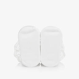 Carlomagno-جوارب كشكش قطن لون أبيض للمولودات | Childrensalon