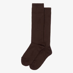 Carlomagno-Brown Cotton Knee Length Socks | Childrensalon