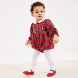 Carlomagno-Girls White Cotton Bow Tights | Childrensalon