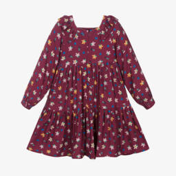 Catimini-Girls Burgundy Floral Long Sleeve Dress | Childrensalon