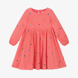 Catimini-Girls Coral Pink Corduroy Dress | Childrensalon