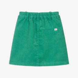 Catimini-Girls Green Corduroy Skirt with Strawberry Patch Pockets | Childrensalon