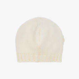 Catya-Girls Ivory Floral Merino Wool Knit Hat | Childrensalon