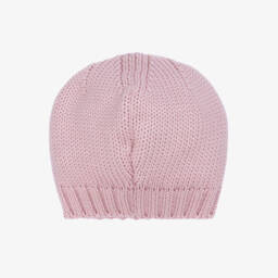 Catya-Girls Pink Floral Merino Wool Knit Hat | Childrensalon