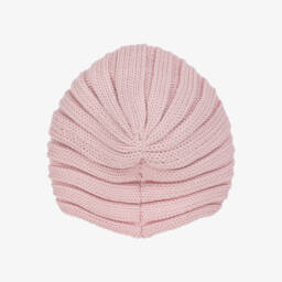 Catya-Girls Pink Merino Wool Pom-Pom Turban Hat | Childrensalon