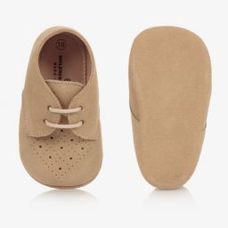 Children's Classics-Beige Suede Pre-Walker Shoes | Childrensalon