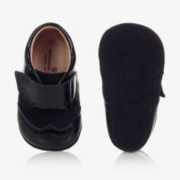 Children's Classics-Blue Leather Velcro Pre-Walker Shoes | Childrensalon