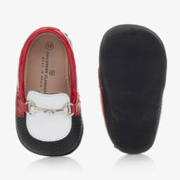 Children's Classics-حذاء جلد لون كحلي لمرحلة ما قبل المشي للأطفال | Childrensalon