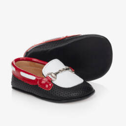 Children's Classics-حذاء جلد لون كحلي لمرحلة ما قبل المشي للأطفال | Childrensalon