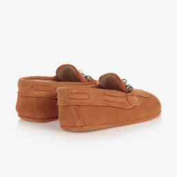 Children's Classics-Brown Suede Leather Pre-Walker Shoes | Childrensalon