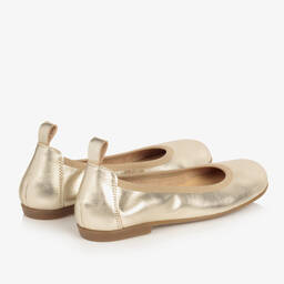 Children's Classics-Girls Gold Leather Ballerina Shoes | Childrensalon