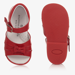 Children's Classics-Girls Red Leather Sandals | Childrensalon