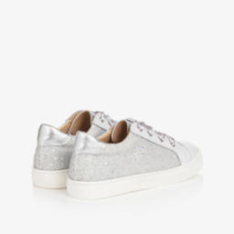 Children's Classics-Girls Silver Sequin Leather Trainers | Childrensalon