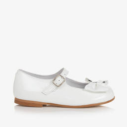 Children's Classics-Girls White Patent Bow Shoes | Childrensalon