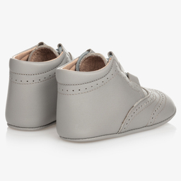 Children's Classics-Grey Leather Pre-Walker Shoes | Childrensalon