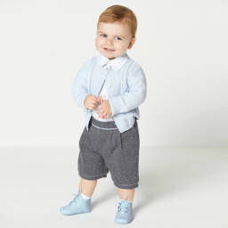 Children's Classics-Light Blue Leather Pre-Walker Shoes | Childrensalon