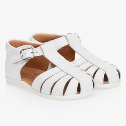 Children's Classics-White Leather Sandals | Childrensalon