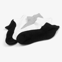 Childrensalon Essentials-Black & White Cotton Trainer Socks (5 Pack) | Childrensalon