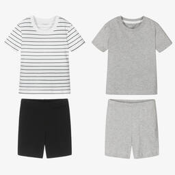 Childrensalon Essentials-Boys Blue & Grey Organic Pyjamas (2 Pack) | Childrensalon